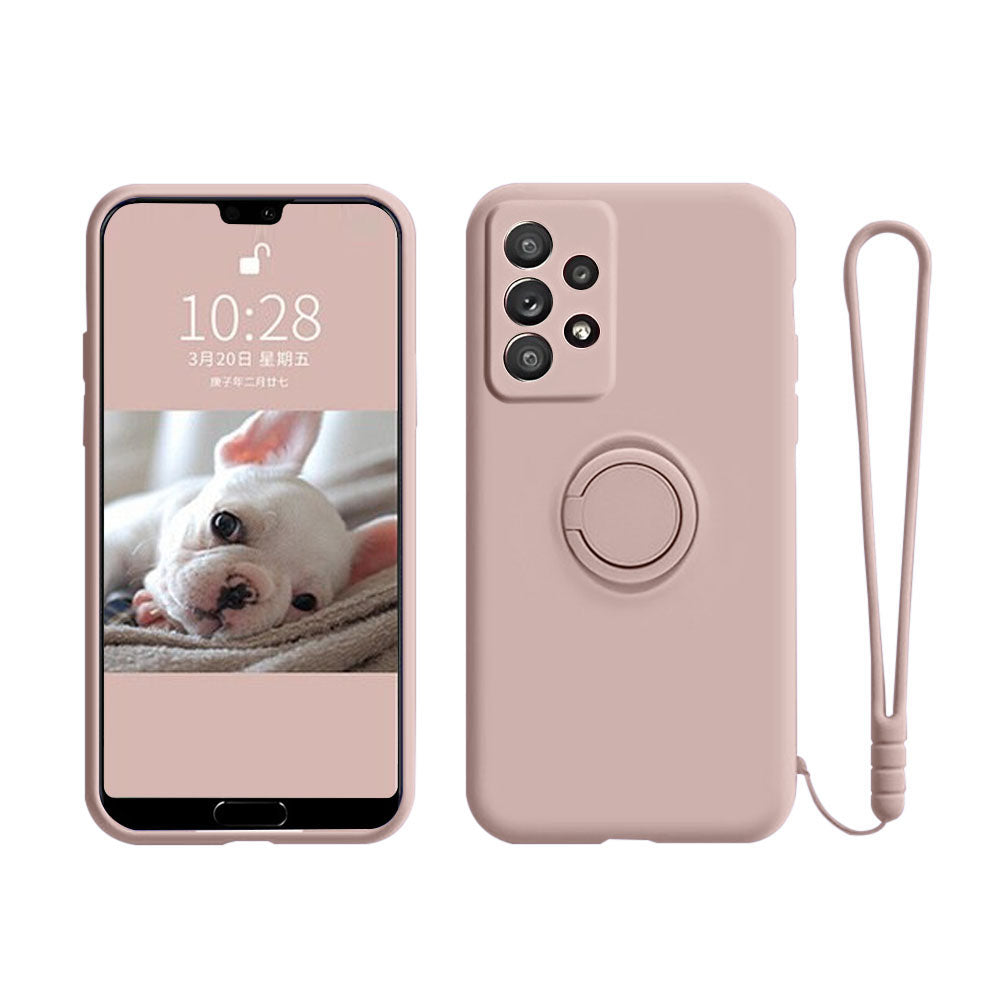 Anymob Samsung Case Peach Magnetic Ring Holder Soft Silicone Phone Strap Cover Protection-Mobile Phone Cases-PEROZ Accessories