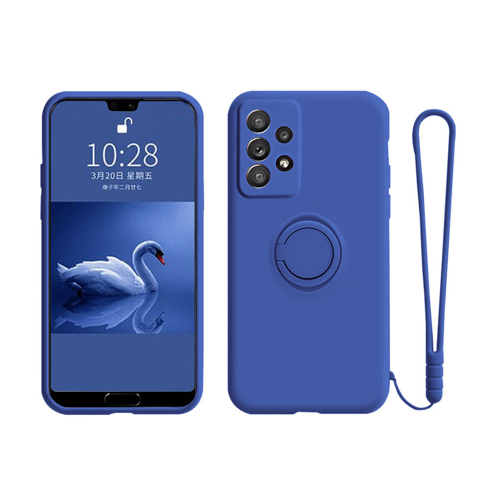 Anymob Samsung Case Blue Magnetic Ring Holder Soft Silicone Phone Strap Cover Protection-Mobile Phone Cases-PEROZ Accessories