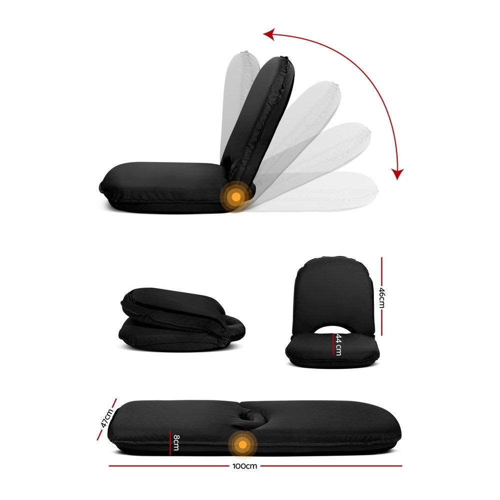 Artiss Foldable Beach Sun Picnic Seat - Black-Furniture &gt; Outdoor - Peroz Australia - Image - 2