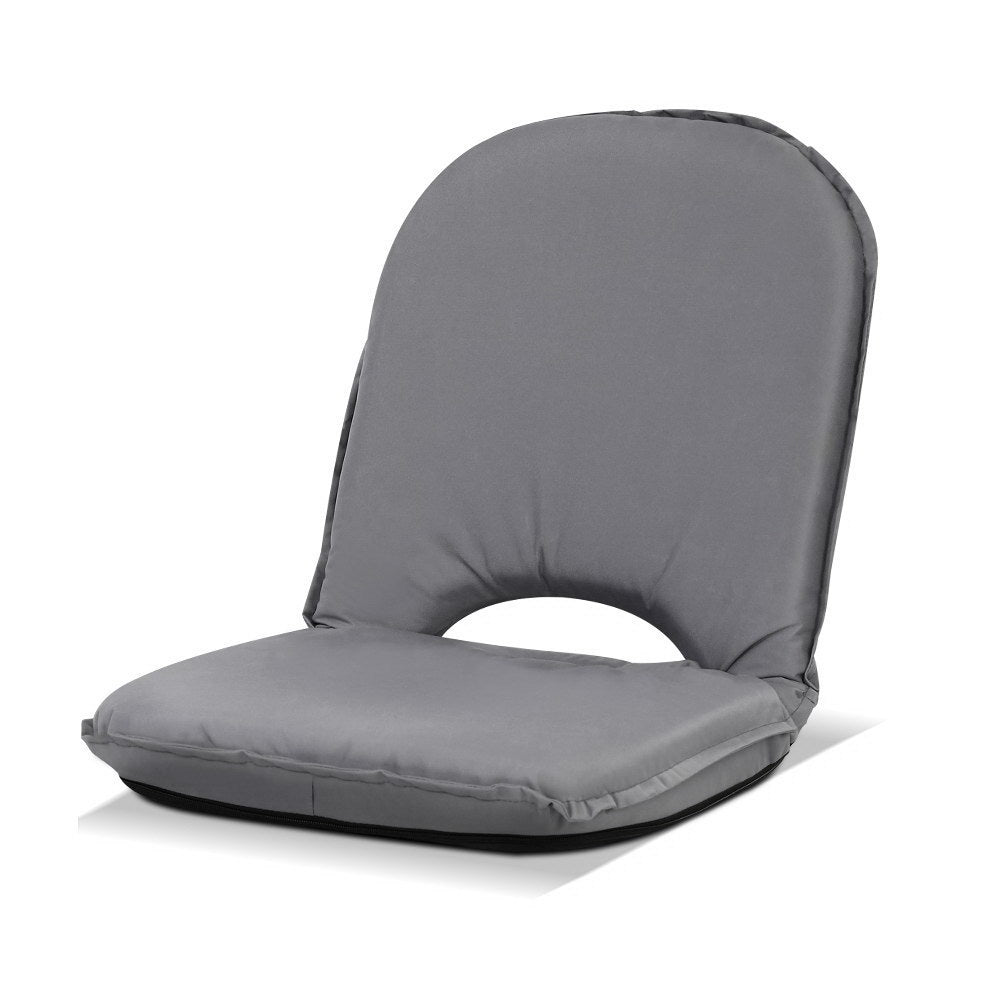Artiss Floor Lounge Sofa Camping Portable Recliner Beach Chair Folding Outdoor Grey-Outdoor &gt; Camping - Peroz Australia - Image - 1