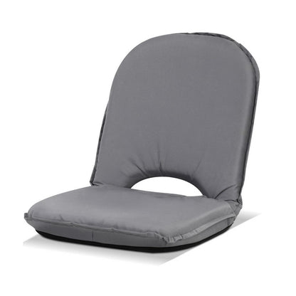 Artiss Floor Lounge Sofa Camping Portable Recliner Beach Chair Folding Outdoor Grey-Outdoor &gt; Camping - Peroz Australia - Image - 1