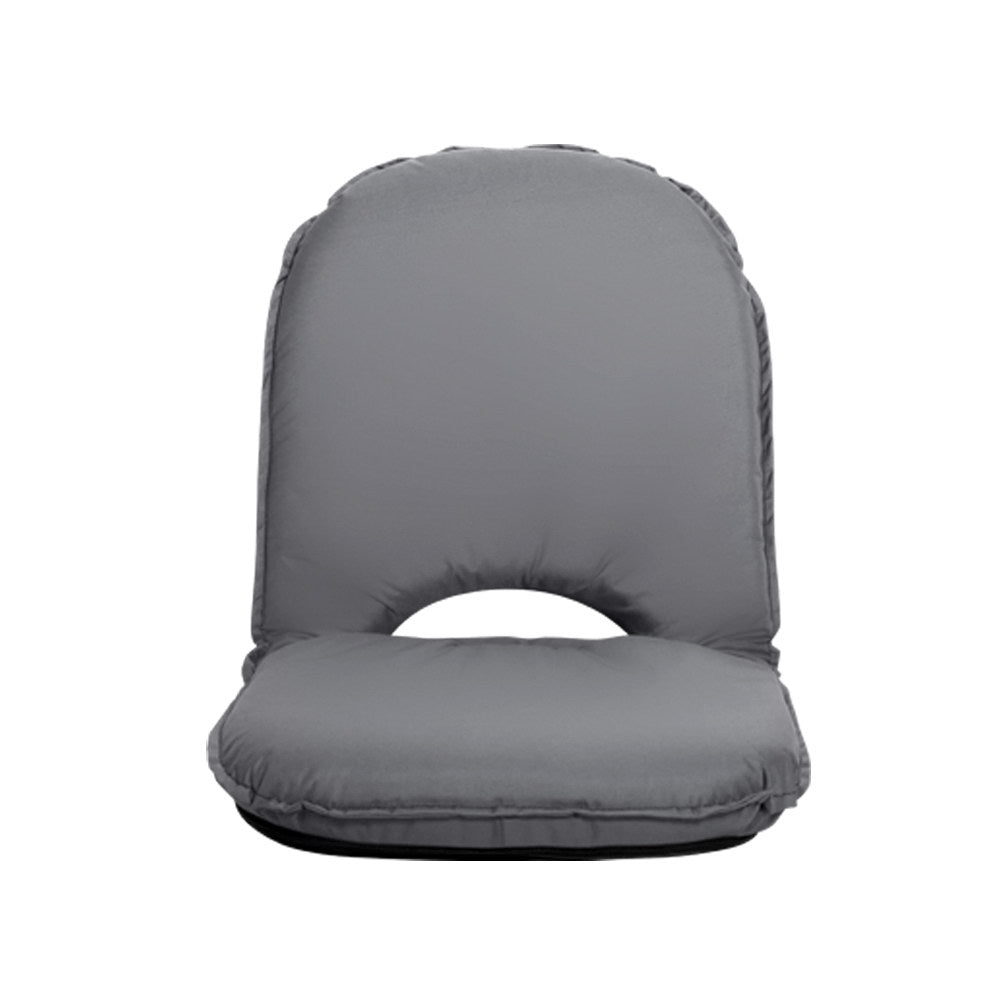 Artiss Floor Lounge Sofa Camping Portable Recliner Beach Chair Folding Outdoor Grey-Outdoor &gt; Camping - Peroz Australia - Image - 3