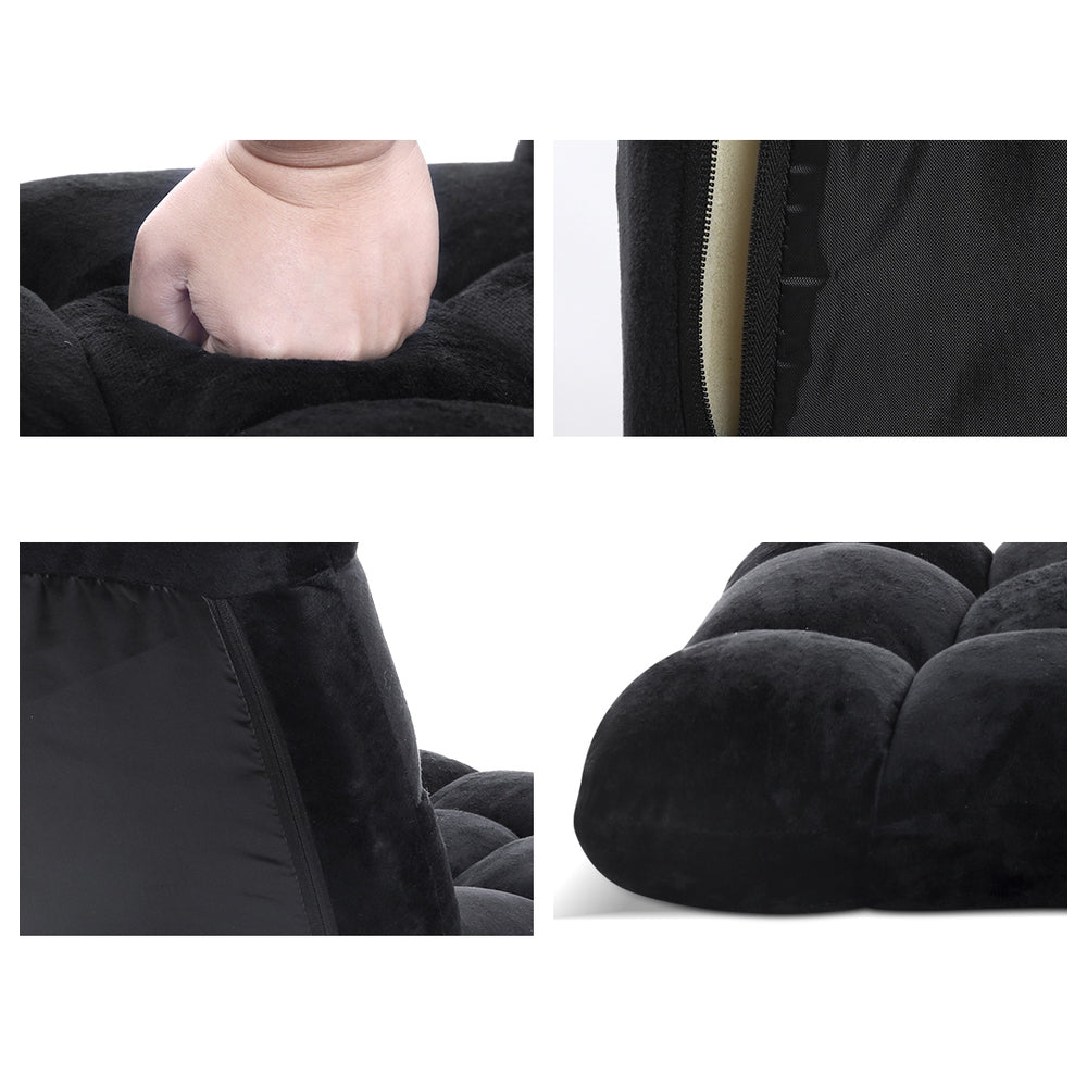 Artiss Lounge Sofa Floor Recliner Futon Chaise Folding Couch Black-Furniture &gt; Living Room - Peroz Australia - Image - 4