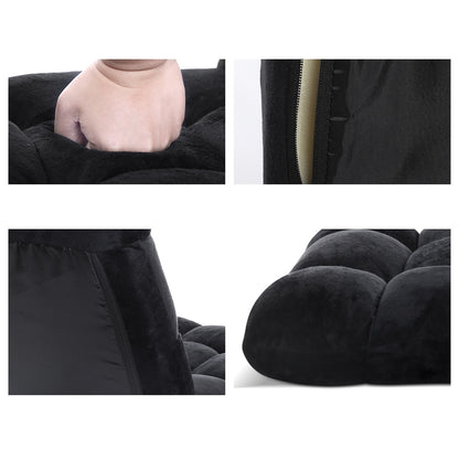 Artiss Lounge Sofa Floor Recliner Futon Chaise Folding Couch Black-Furniture &gt; Living Room - Peroz Australia - Image - 4