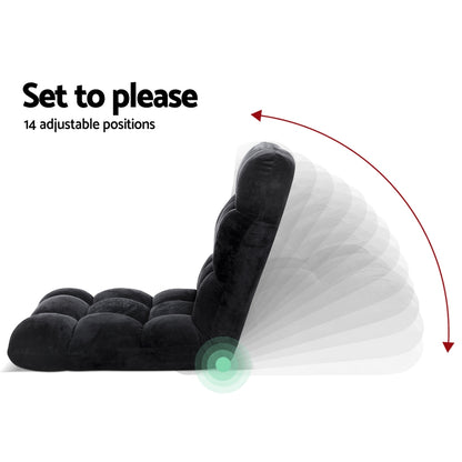 Artiss Lounge Sofa Floor Recliner Futon Chaise Folding Couch Black-Furniture &gt; Living Room - Peroz Australia - Image - 6