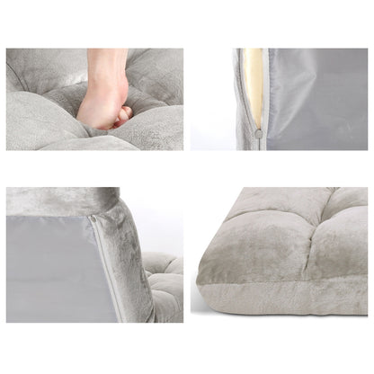 Artiss Lounge Sofa Floor Recliner Futon Chaise Folding Couch Grey-Furniture &gt; Living Room - Peroz Australia - Image - 5