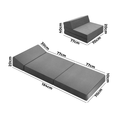 Bedra Foldable Mattress Folding Sofa Bed Trifold Sleeping Camping Cushion Single-Folding Mattress Cushion-PEROZ Accessories
