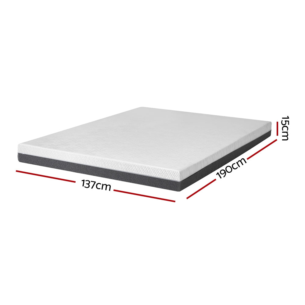 Giselle Bedding Memory Foam Mattress Bed Cool Gel Non Spring Comfort Double 15cm-Furniture &gt; Mattresses-PEROZ Accessories