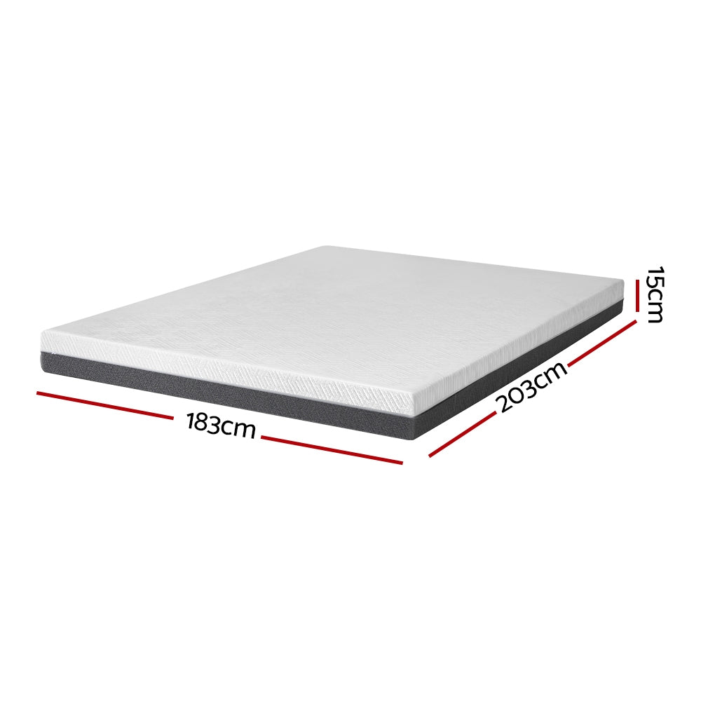 Giselle Bedding Memory Foam Mattress Bed Cool Gel Non Spring Comfort King 15cm-Furniture &gt; Mattresses-PEROZ Accessories
