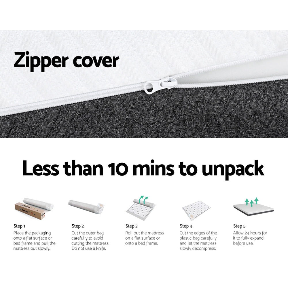 Giselle Bedding Memory Foam Mattress Bed Cool Gel Non Spring Comfort Single 15cm-Furniture &gt; Mattresses-PEROZ Accessories