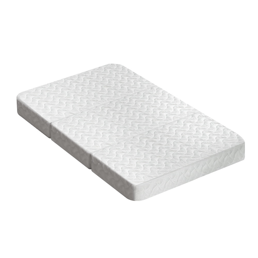 Giselle Bedding Foldable Mattress Folding Foam Cot Bed White-Furniture &gt; Mattresses-PEROZ Accessories
