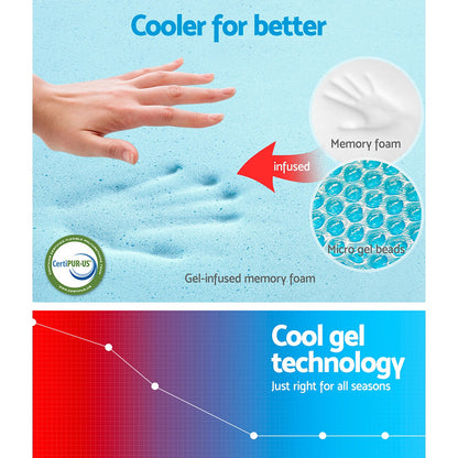 Giselle Bedding Cool Gel Memory Foam Mattress King Single Size-Furniture &gt; Mattresses-PEROZ Accessories