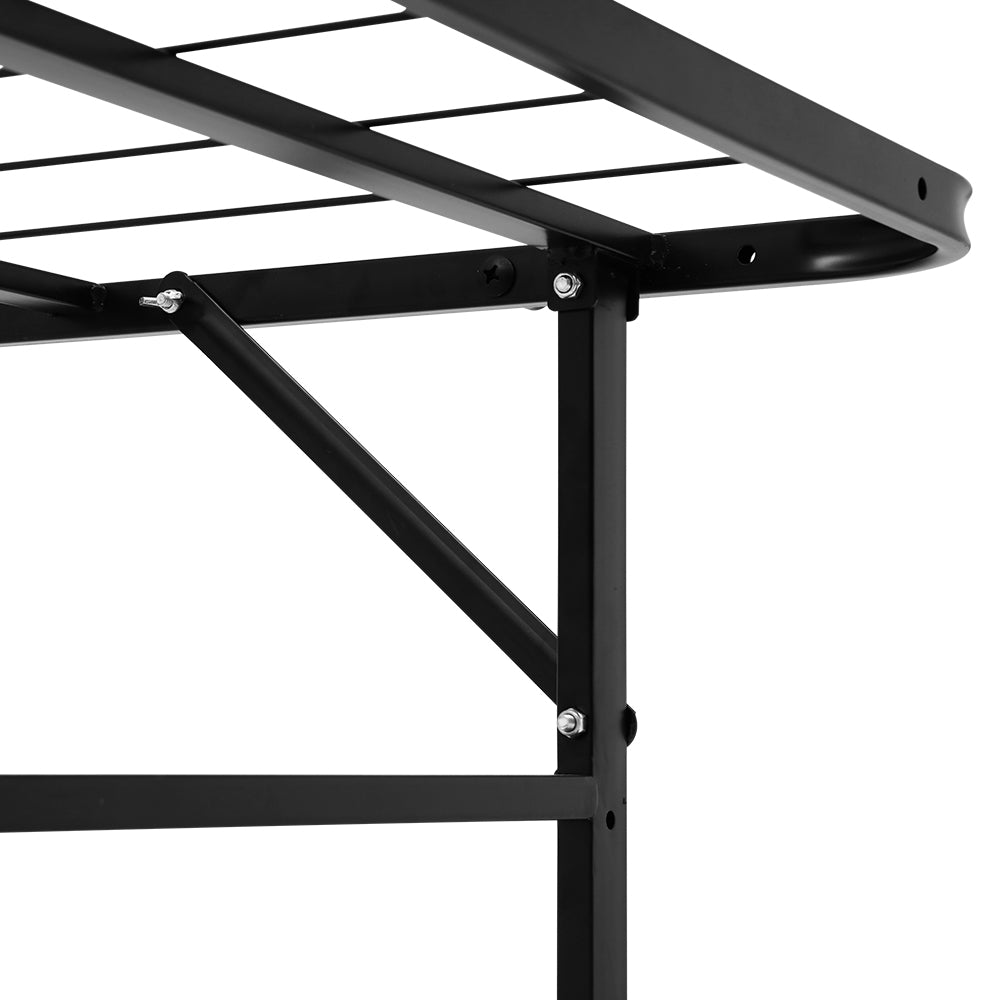 Artiss Folding Bed Frame Metal Bed Base King Single Size Portable Black-Furniture &gt; Bedroom - Peroz Australia - Image - 6