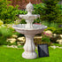 Gardeon 3 Tier Solar Powered Water Fountain - Ivory-Home & Garden > Fountains-PEROZ Accessories