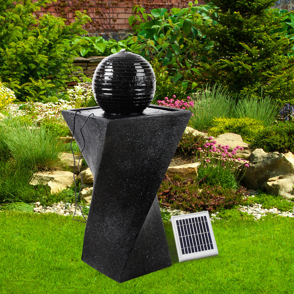 Gardeon Solar Powered Water Fountain Twist Design with Lights-Home &amp; Garden &gt; Fountains-PEROZ Accessories