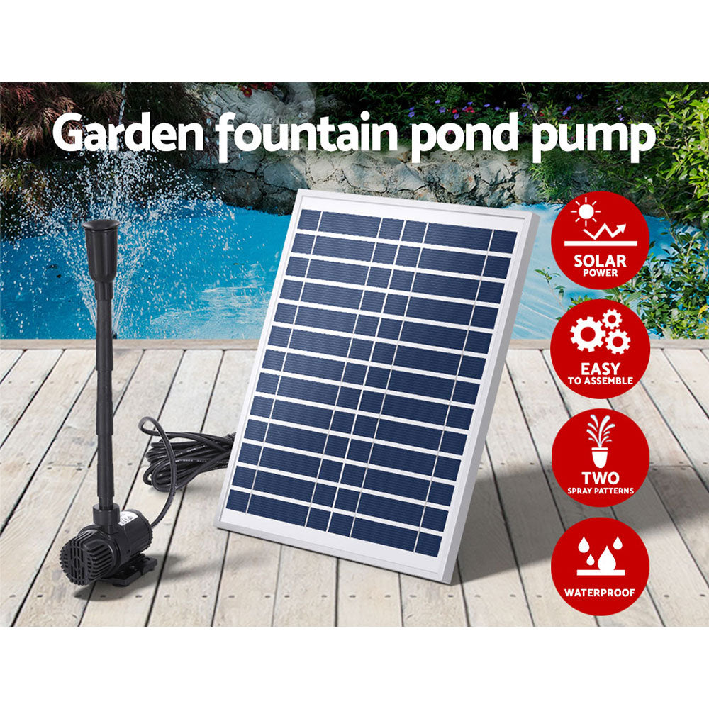 Gardeon Solar Pond Pump 9.8FT-Home &amp; Garden &gt; Fountains-PEROZ Accessories
