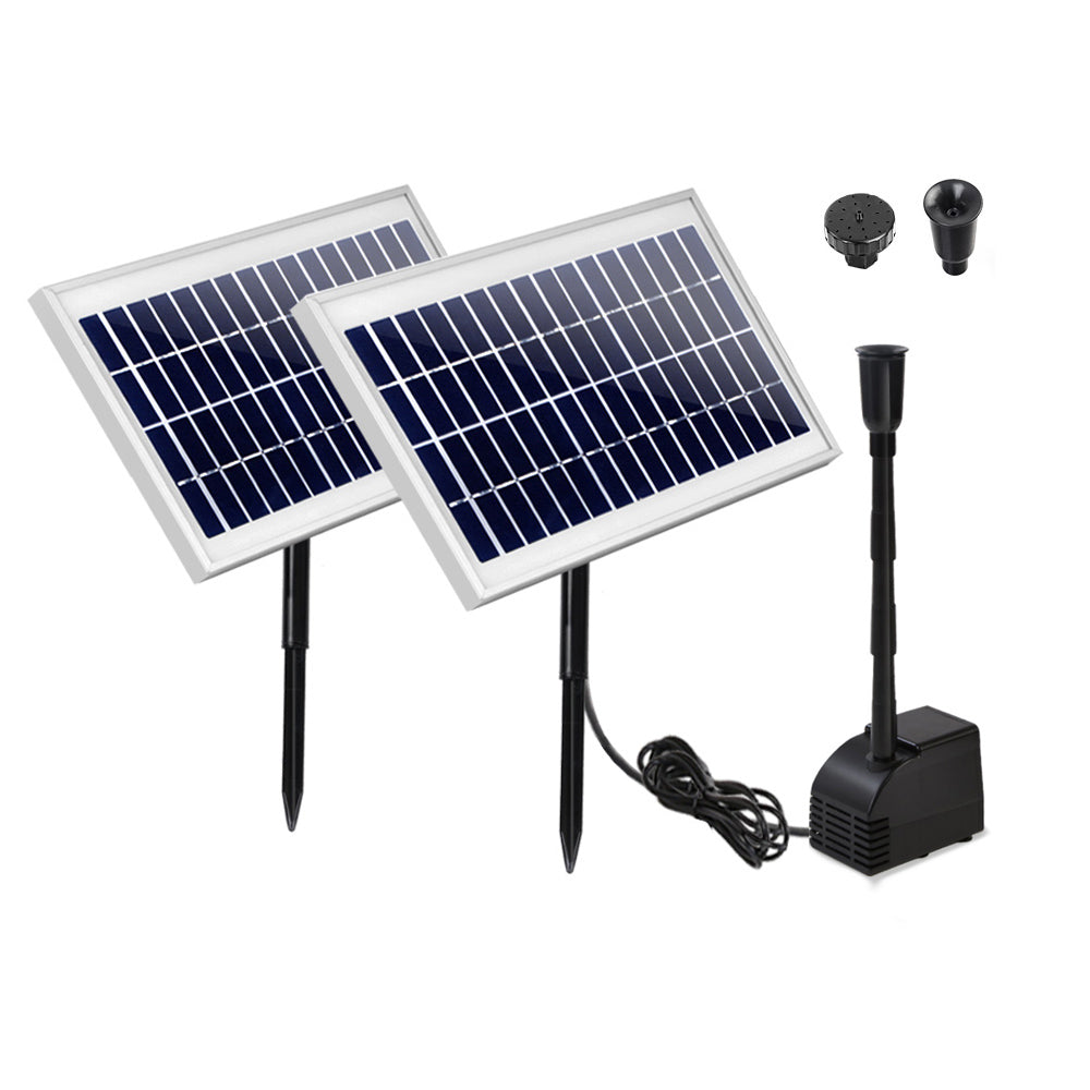 Gardeon Solar Pond Pump with 2 Panels 7.2FT-Home &amp; Garden &gt; Fountains-PEROZ Accessories