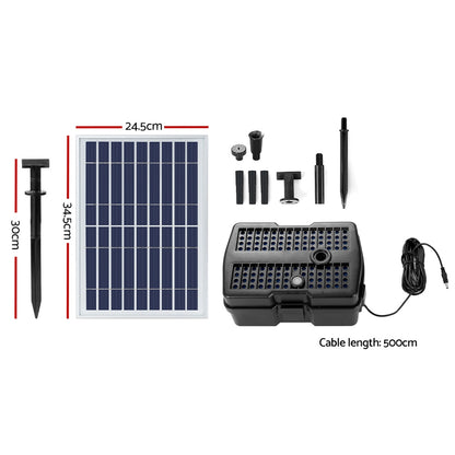 Gardeon Solar Pond Pump with Filter Box 5FT-Home &amp; Garden &gt; Fountains-PEROZ Accessories