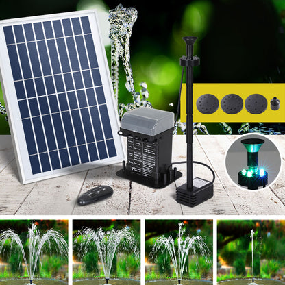 Gardeon Solar Pond Pump with Battery Kit LED Lights 5.2FT-Home &amp; Garden &gt; Fountains-PEROZ Accessories