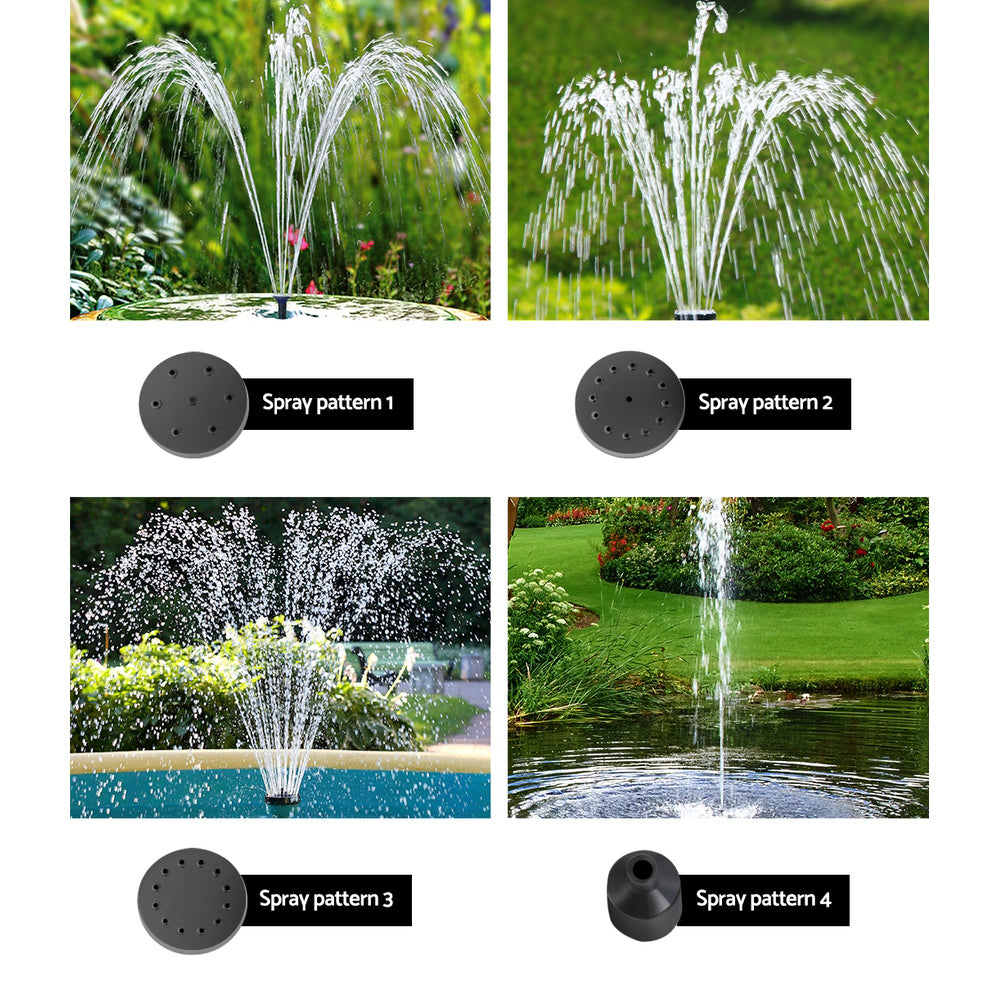 Gardeon Solar Pond Pump with Battery Kit LED Lights 4.3FT-Home &amp; Garden &gt; Garden Tools-PEROZ Accessories