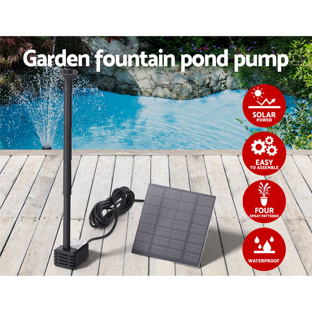 Gardeon Solar Pond Pump Submersible Powered Garden Pool Water Fountain Kit 2.6FT-Home &amp; Garden &gt; Fountains-PEROZ Accessories