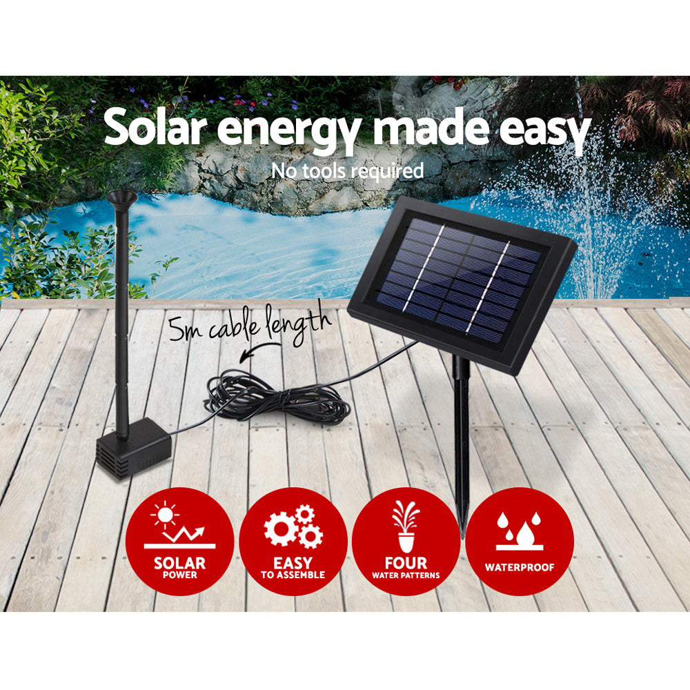 Gardeon Solar Pond Pump 4FT-Home &amp; Garden &gt; Fountains-PEROZ Accessories