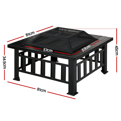 Fire Pit BBQ Table Grill Outdoor Garden Wood Burning Fireplace Stove-Home &amp; Garden &gt; Firepits-PEROZ Accessories