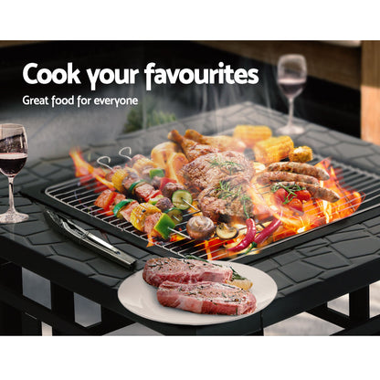 Fire Pit BBQ Table Grill Outdoor Garden Wood Burning Fireplace Stove-Home &amp; Garden &gt; Firepits-PEROZ Accessories