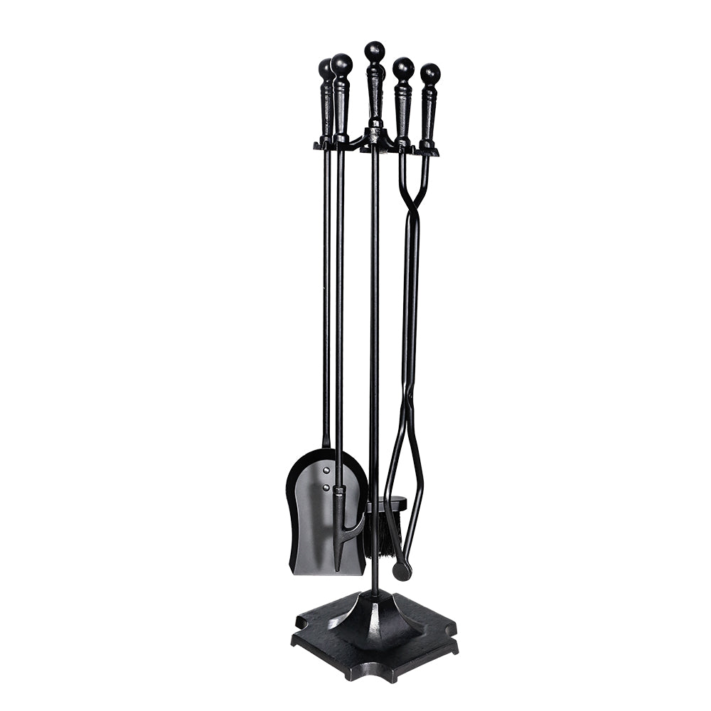 Grillz Fireplace Tool Set Fire Place Tools Poker Brush Shovel Stand Tongs-Home &amp; Garden &gt; Firepits-PEROZ Accessories