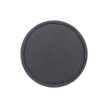 Artiss Ottoman Round Foot Stool Teddy Fabric Foot Rest Padded Seat Charcoal-Furniture &gt; Living Room - Peroz Australia - Image - 3