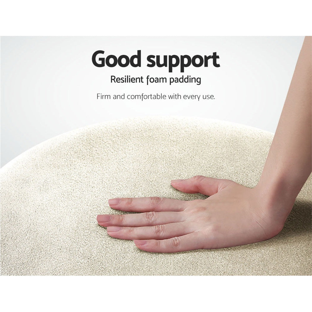 Artiss Round Velvet Foot Stool Ottoman Foot Rest Pouffe Padded Seat Footstool-Furniture &gt; Living Room - Peroz Australia - Image - 5