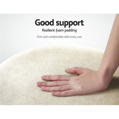 Artiss Round Velvet Foot Stool Ottoman Foot Rest Pouffe Padded Seat Footstool-Furniture &gt; Living Room - Peroz Australia - Image - 5