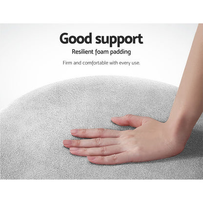 Artiss Round Velvet Ottoman Foot Stool Foot Rest Pouffe Pouf Padded Seat Grey-Furniture &gt; Living Room - Peroz Australia - Image - 6
