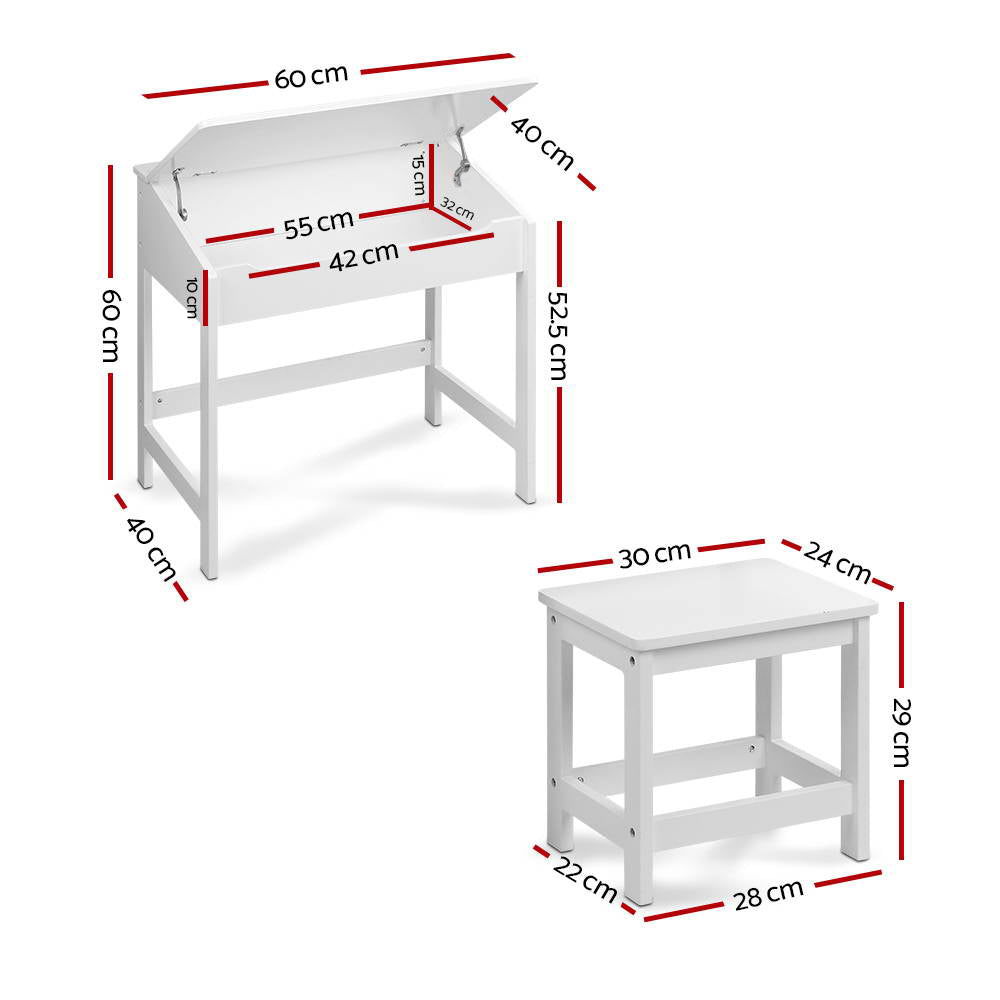 Keezi Kids Table Chairs Set Children Drawing Writing Desk Storage Toys Play-Baby &amp; Kids &gt; Kid&