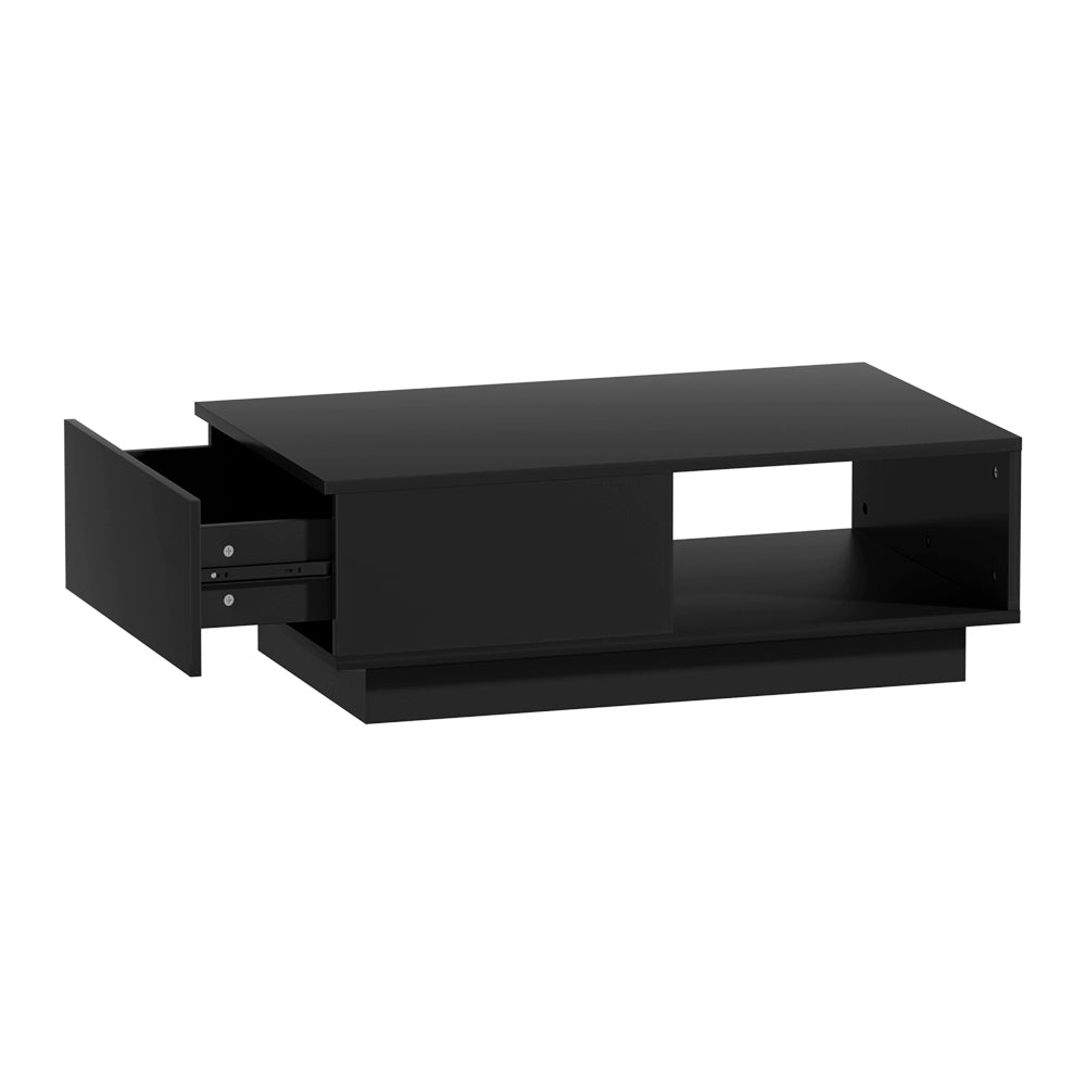 Artiss Coffee Table LED Lights High Gloss Storage Drawer Modern Furniture Black-Furniture &gt; Living Room - Peroz Australia - Image - 2