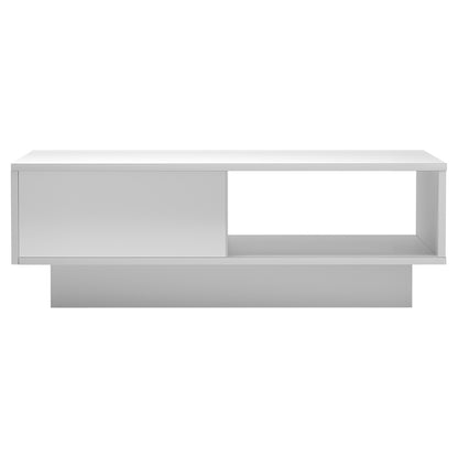 Artiss Coffee Table LED Lights High Gloss Storage Drawer Modern Furniture White-Furniture &gt; Living Room - Peroz Australia - Image - 4