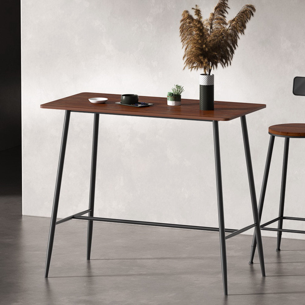 Artiss Bar Table Industrial Dining Desk High Wood Kitchen Shelf Wooden Cafe Pub-Furniture &gt; Dining - Peroz Australia - Image - 1