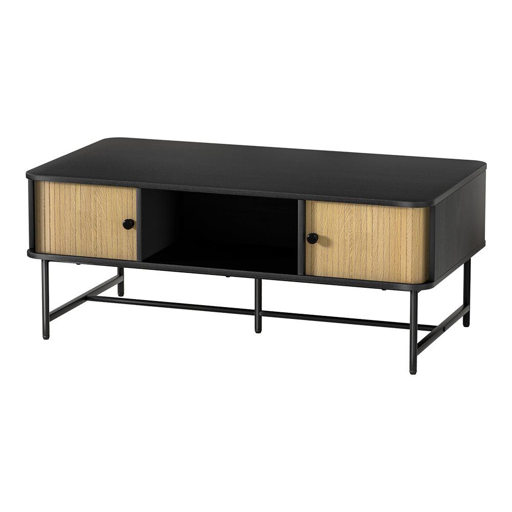 Artiss Coffee Table Sliding Drawer Door Black Boris-Furniture &gt; Living Room-PEROZ Accessories