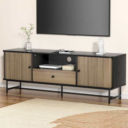 Artiss Entertainment Unit TV Cabinet 150CM Black Boris-Furniture &gt; Living Room-PEROZ Accessories