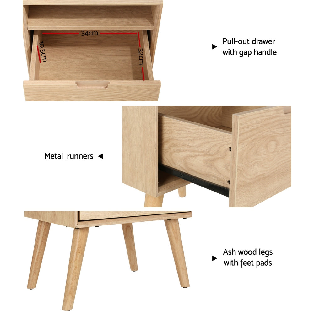 Artiss Bedside Table Drawers Side Table Shelf Storage Cabinet Nightstand GORR-Furniture &gt; Bedroom-PEROZ Accessories