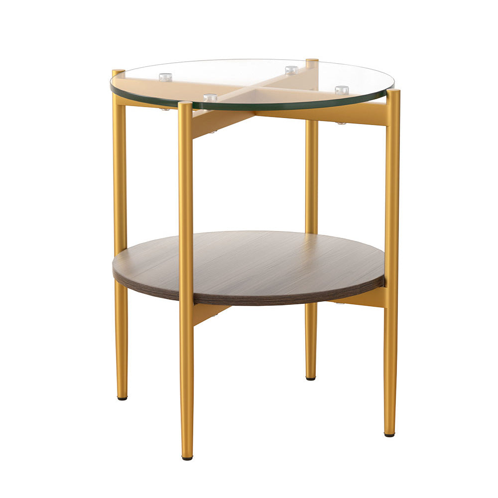 Artiss Coffee Table Side Table Laptop Desk Bedside Sofa Glass Table Metal Frame-Furniture &gt; Living Room-PEROZ Accessories