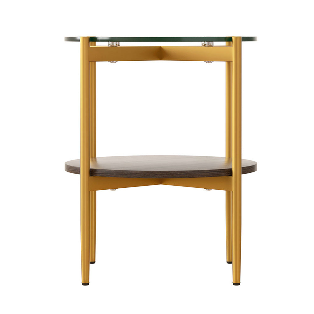 Artiss Coffee Table Side Table Laptop Desk Bedside Sofa Glass Table Metal Frame-Furniture &gt; Living Room-PEROZ Accessories