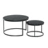 Artiss Nesting Coffee Tables Set of 2 Marble-effect Top 80/60CM Black Metal Base-Furniture > Living Room-PEROZ Accessories