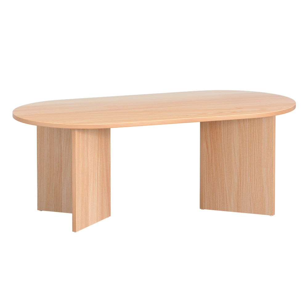 Artiss Oval Coffee Table Particle Board Wooden Living Room Table 110CM-Furniture &gt; Living Room-PEROZ Accessories