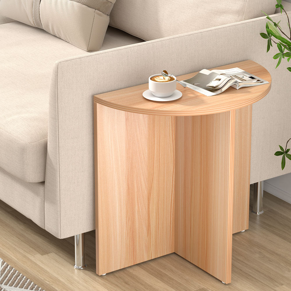 Artiss Coffee Table Side End Semi-circle Tables Bedside Sofa Wooden Table-Furniture &gt; Living Room-PEROZ Accessories
