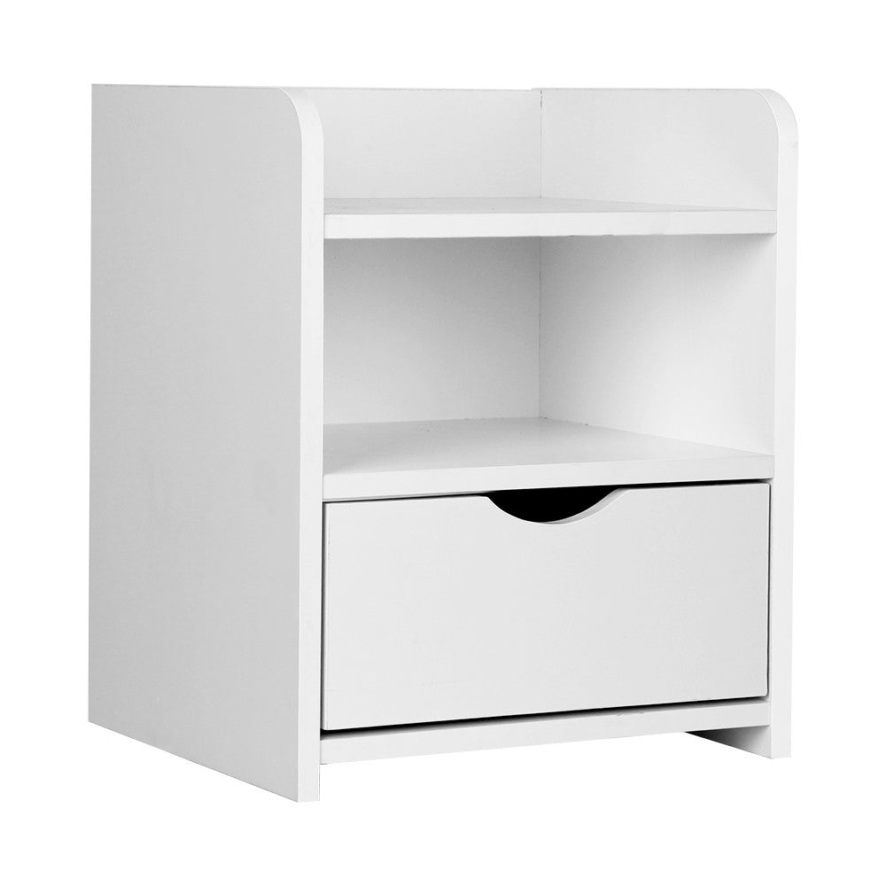 Artiss Bedside Table Drawer - White-Bedside Tables - Peroz Australia - Image - 2