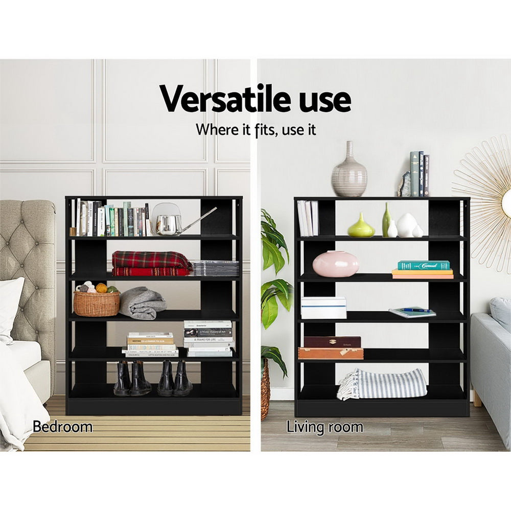 Artiss Shoe Cabinet Shoes Organiser Storage Rack 30 Pairs Black Shelf Wooden-Bookcases &amp; Shelves - Peroz Australia - Image - 7