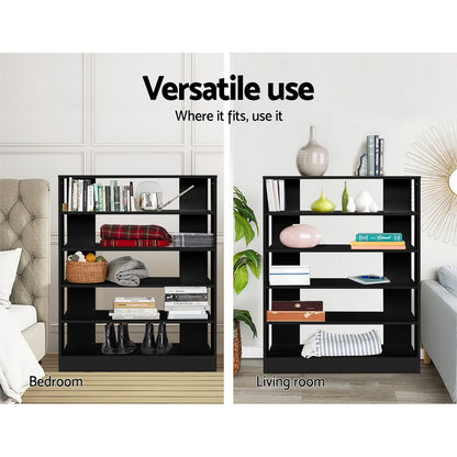 Artiss Shoe Cabinet Shoes Organiser Storage Rack 30 Pairs Black Shelf Wooden-Bookcases &amp; Shelves - Peroz Australia - Image - 7