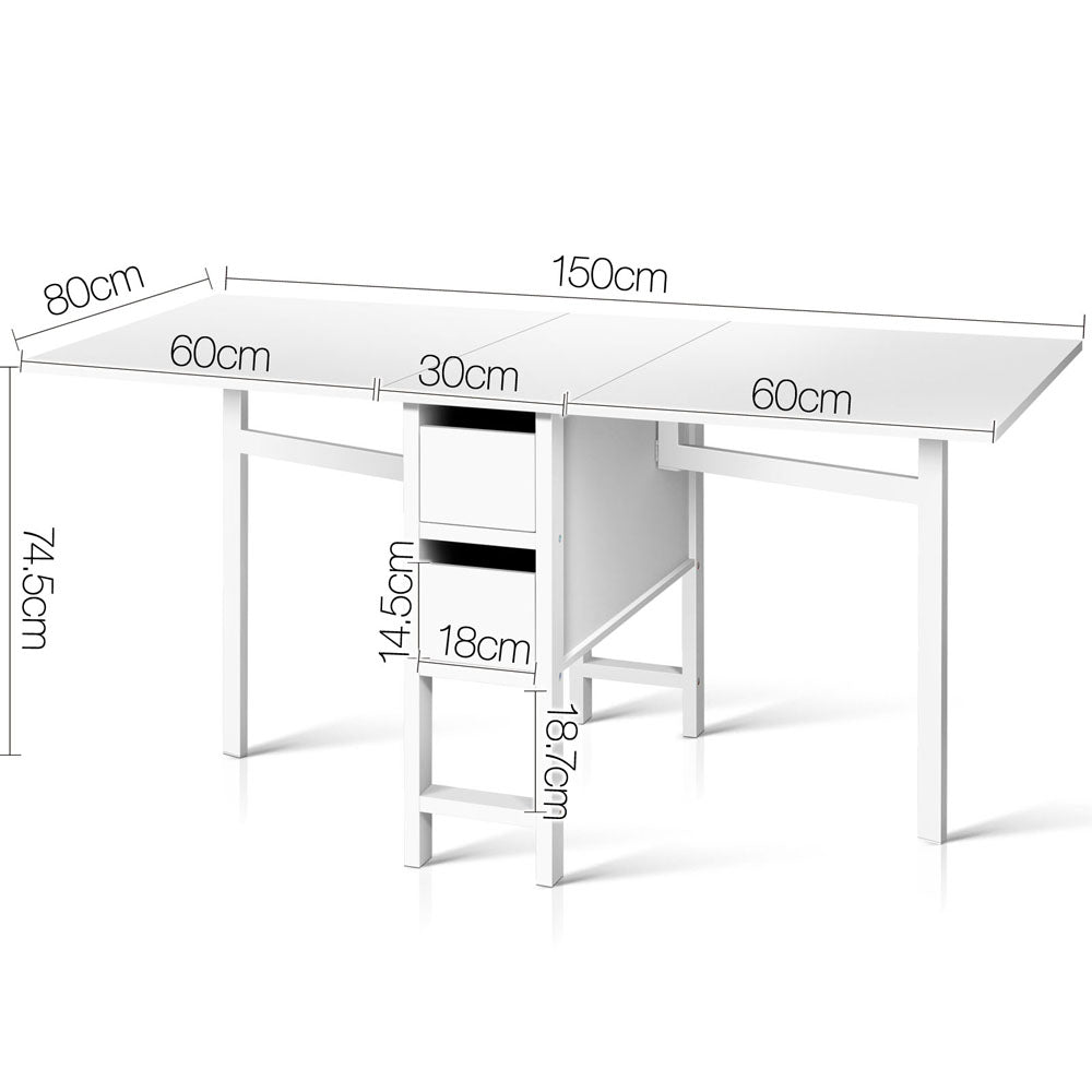 Artiss Gateleg Dining Table-Furniture &gt; Dining - Peroz Australia - Image - 3