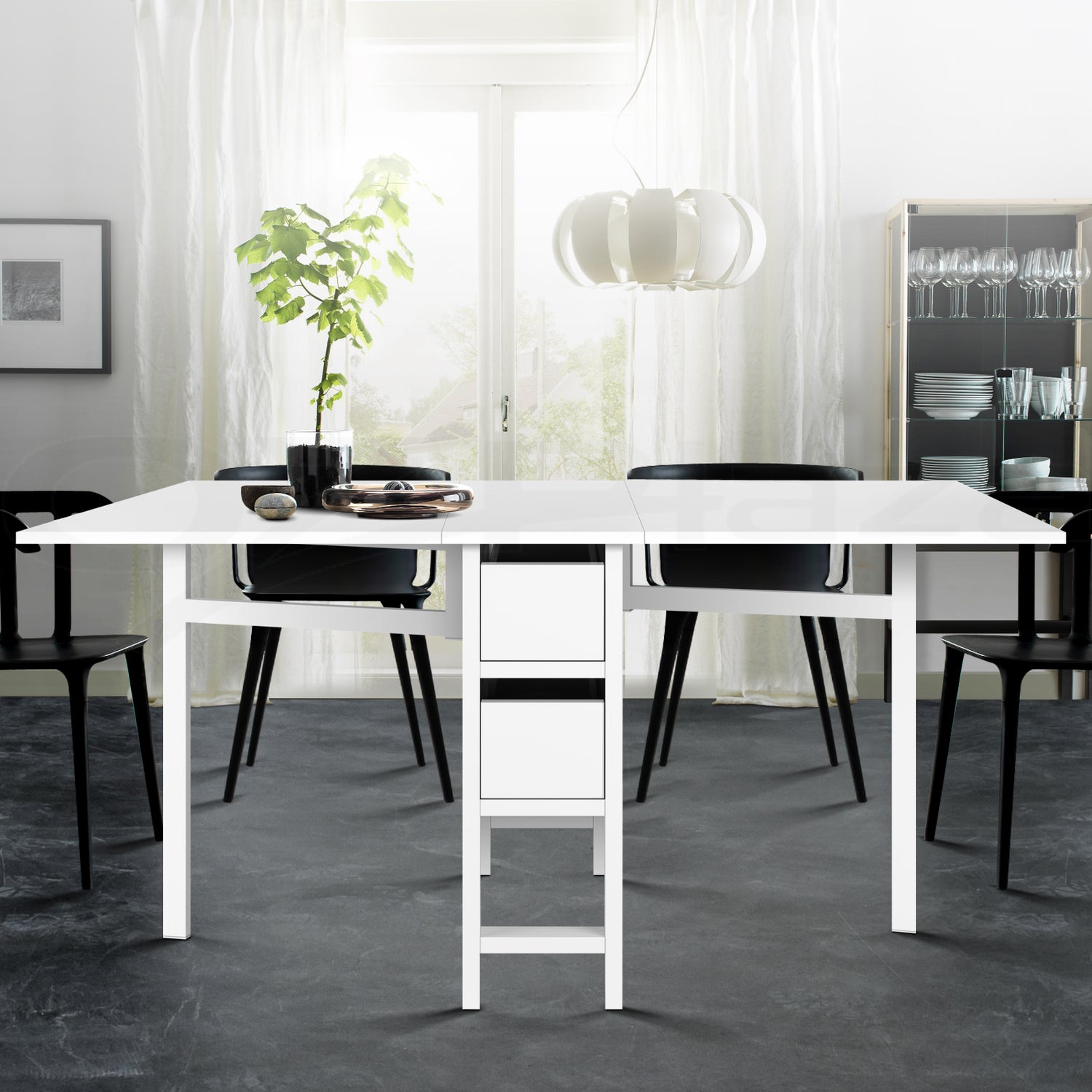 Artiss Gateleg Dining Table-Furniture &gt; Dining - Peroz Australia - Image - 2